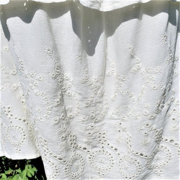 Lucky Brand Off Shoulder Blouse Ruffle Eyelet Top Lined Size S - Picture 4 of 11